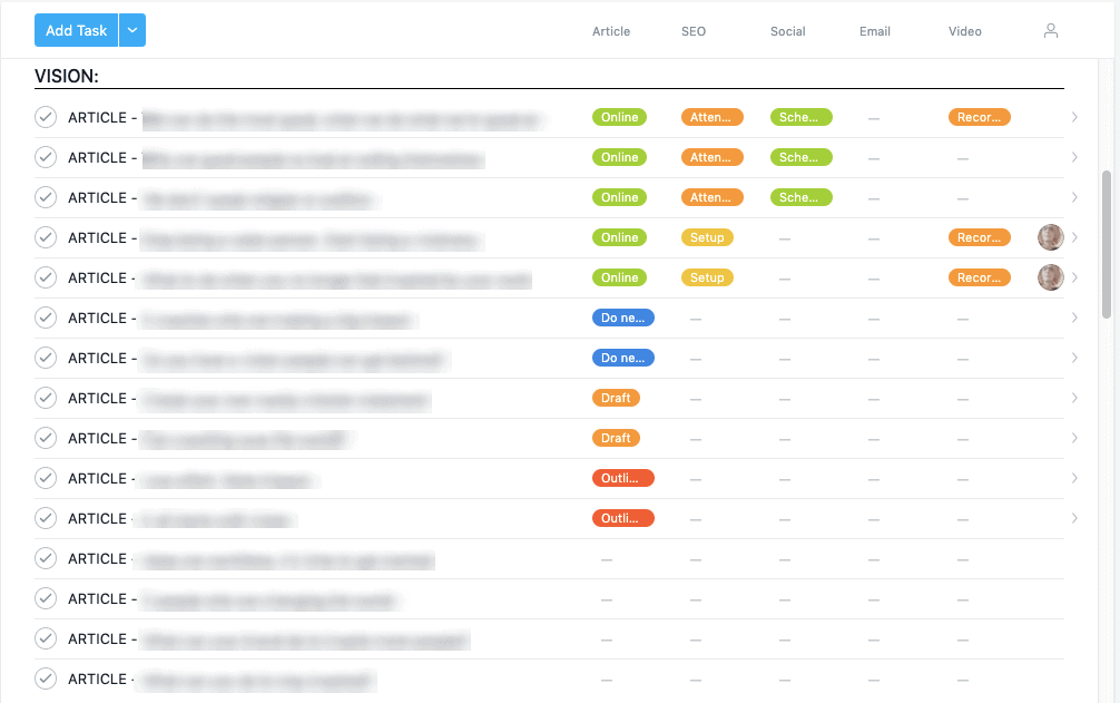 Write Blog Posts - use Asana to schedule