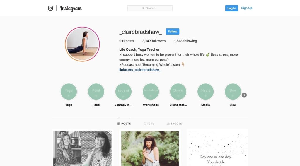 Claire Bradshaw Instagram