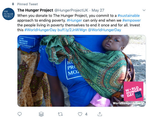 The Hunger Project Pinned Tweet